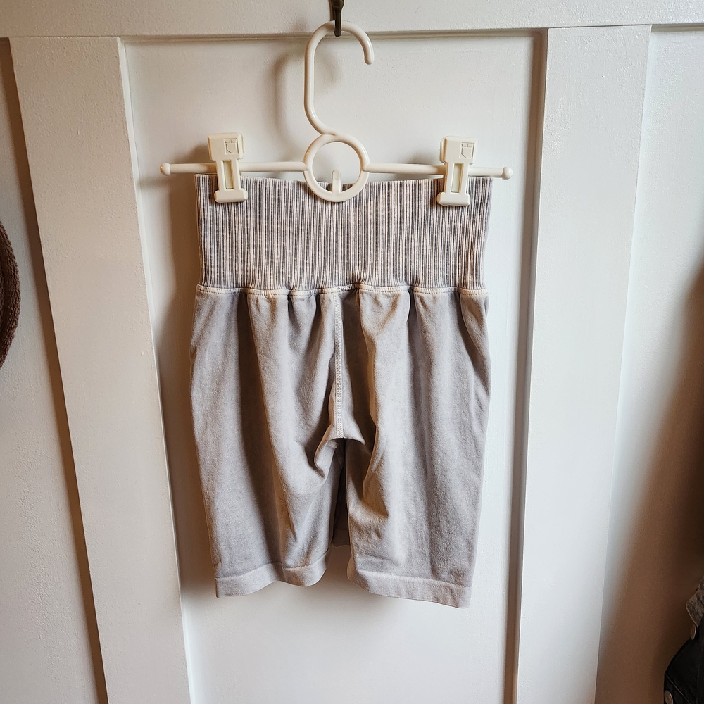 Free People Movement Light Gray Bike Shorts